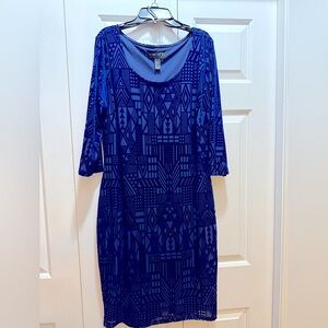 Forever 21 Blue Geometric Dress. Holiday Dress
